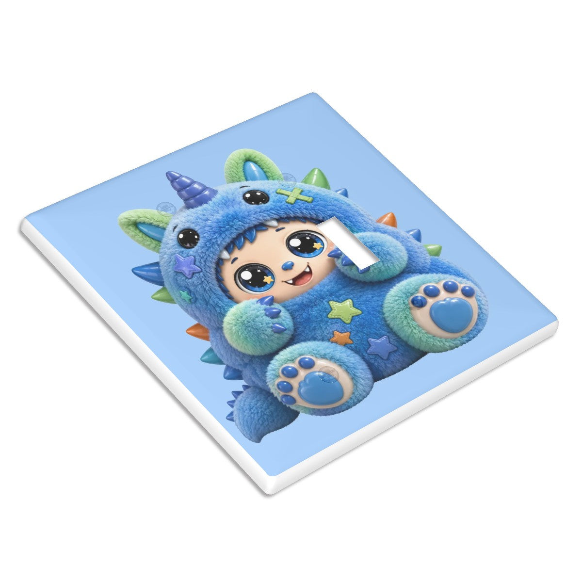 Blue Puff Light Switch Plate