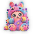 Unicorn Monster Pillow — Rainbow Kawaii Plush-Shaped Cushion