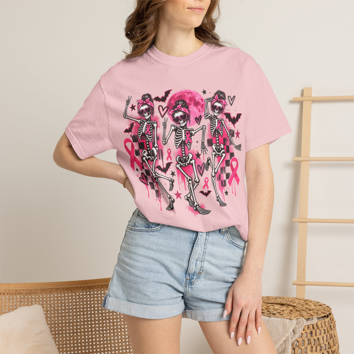 Breast Cancer Awareness Skeleton Dance T-Shirt