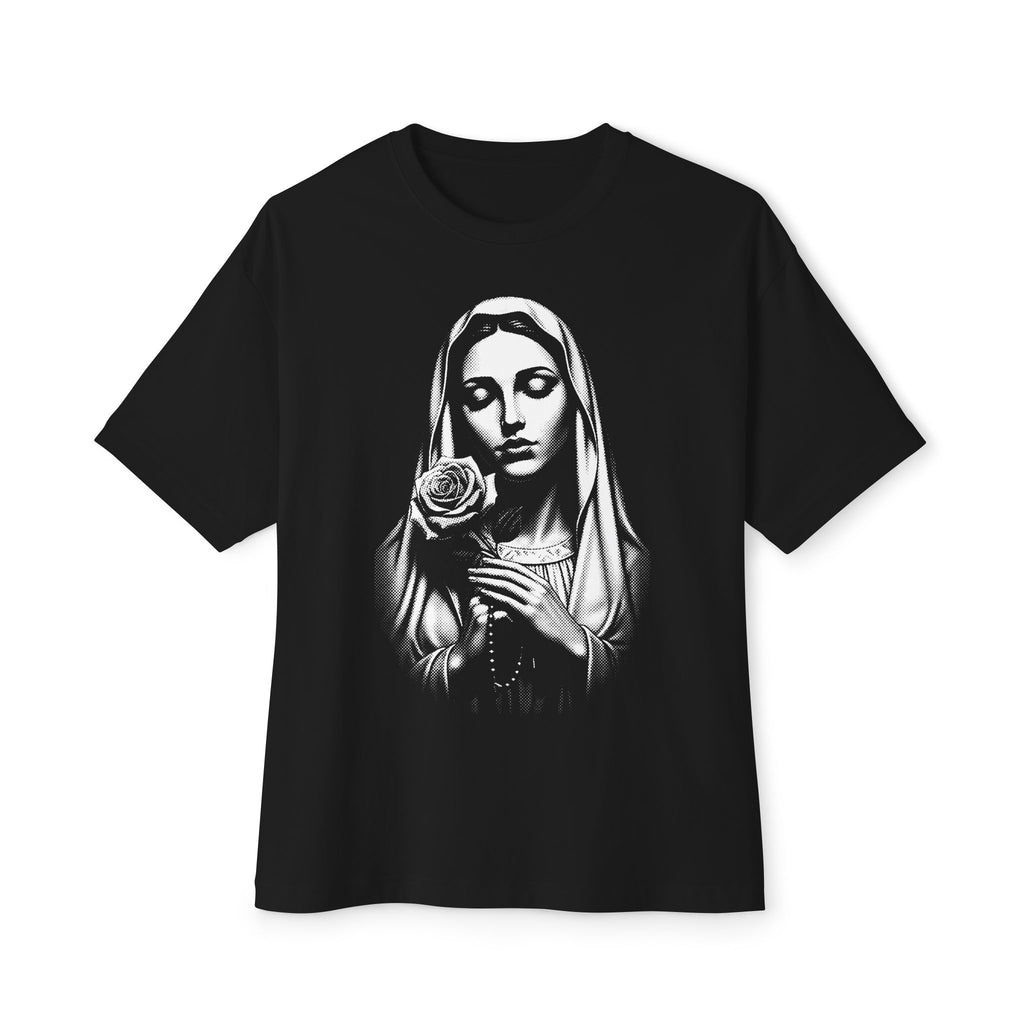 Virgin Mary Rose Graphic Oversized T-Shirt