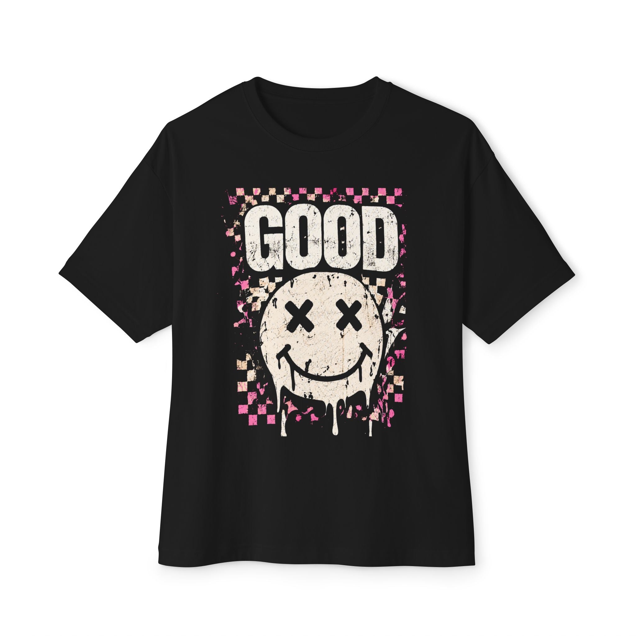Good Drip Smiley Tee — Grunge Streetwear Oversized T-Shirt