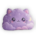 Kawaii Purple Cloud Cat Pillow — Custom Shaped Cute Cat Cushion