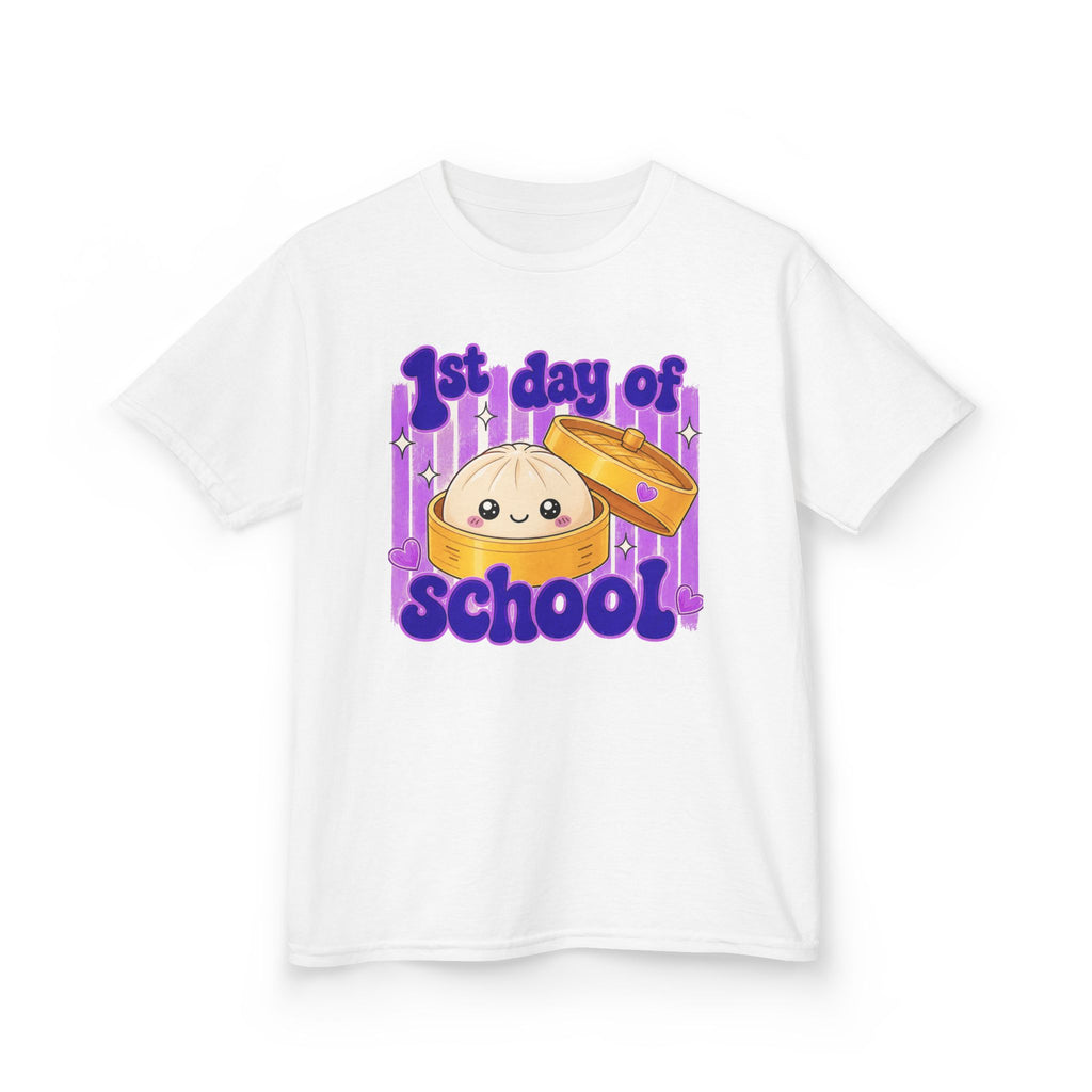 1st Day of School Kids T-Shirt – Cute Dumpling Backpack Design