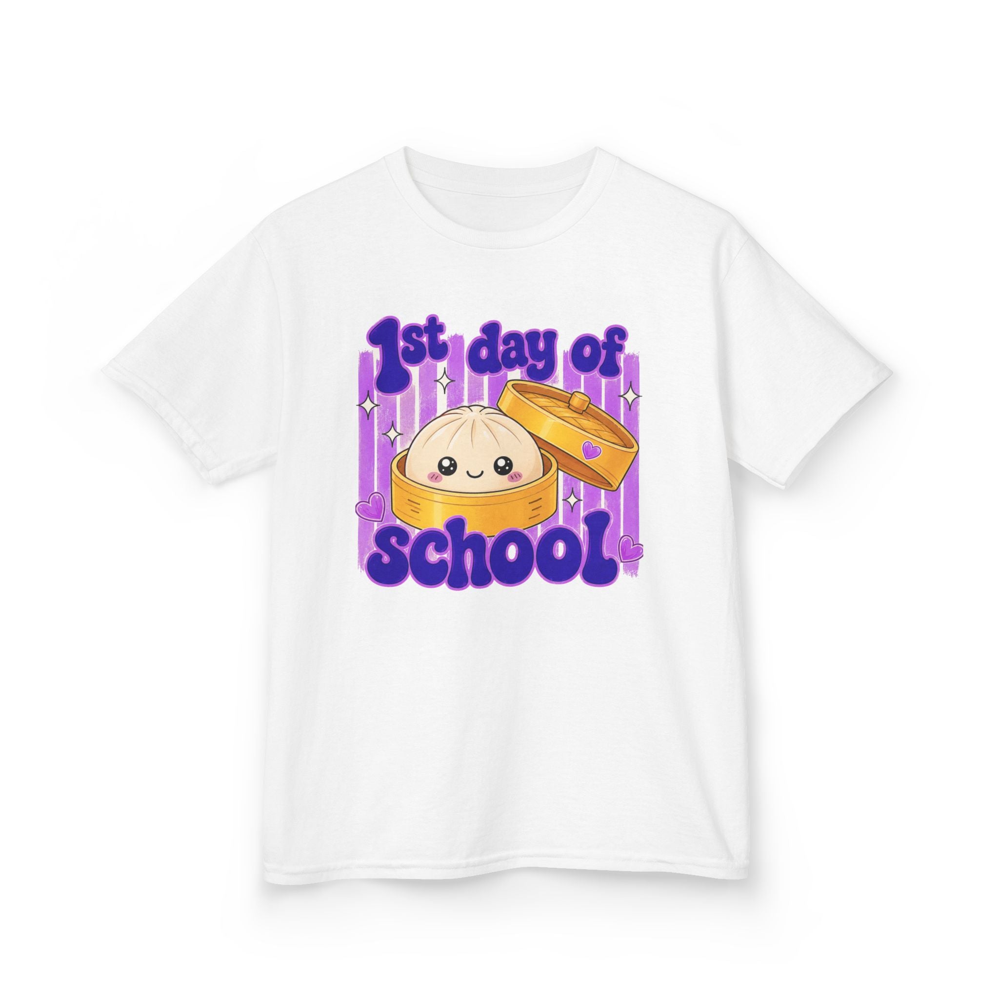 1st Day of School Kids T-Shirt – Cute Dumpling Backpack Design