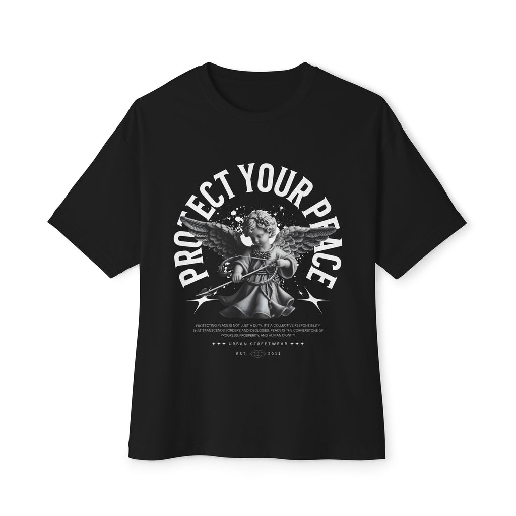 Protect Your Peace Tee — Angel Graphic Oversized Shirt