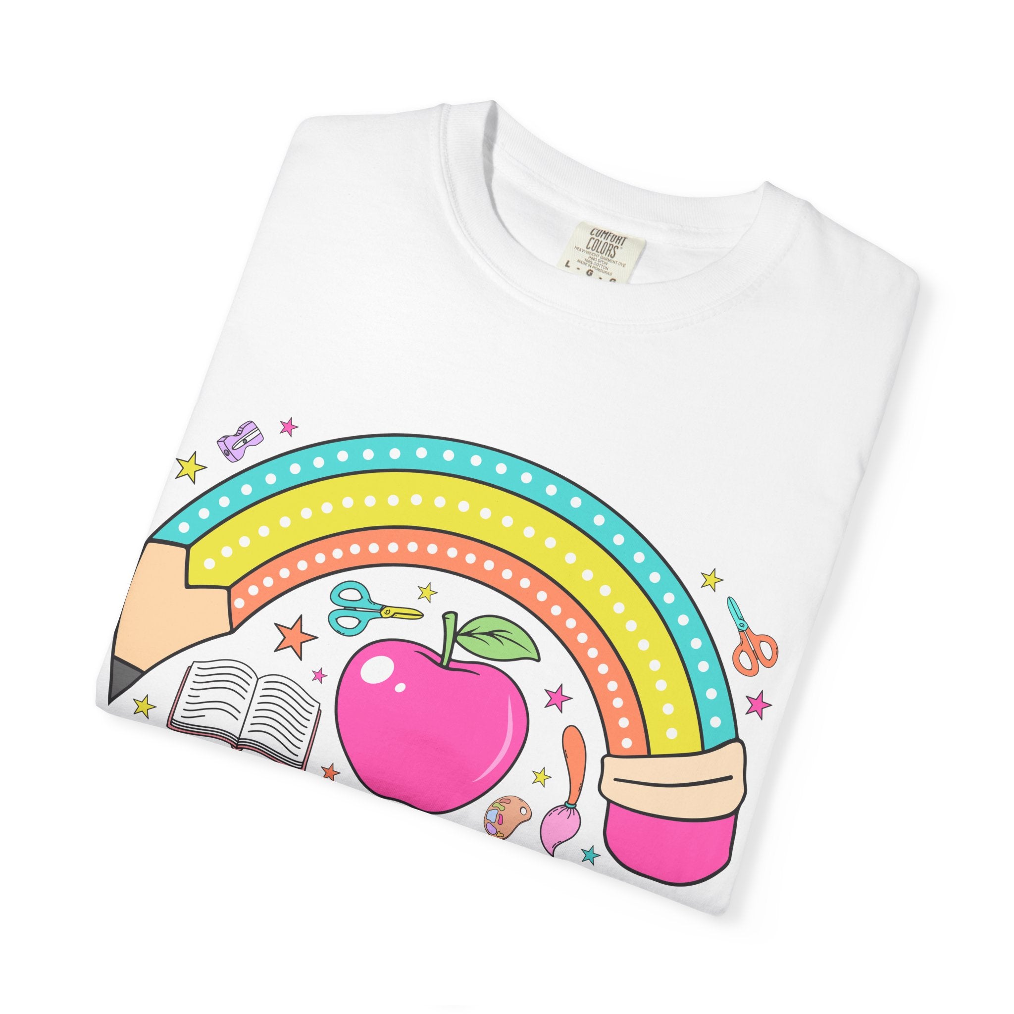 Teacher Rainbow Apple T-Shirt — Cute Back-to-School Gift for Educators