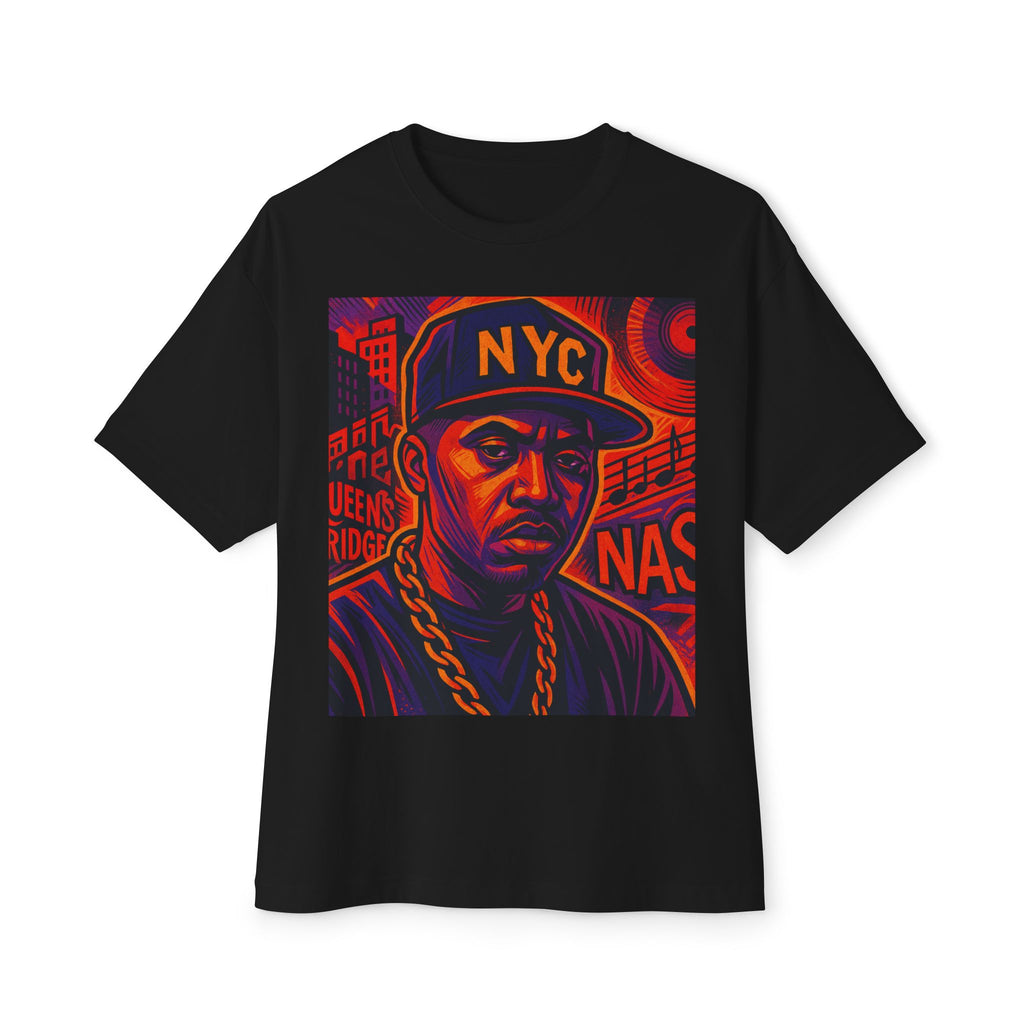 Nas NYC Portrait T‑Shirt — Retro Neon Hip‑Hop Tee