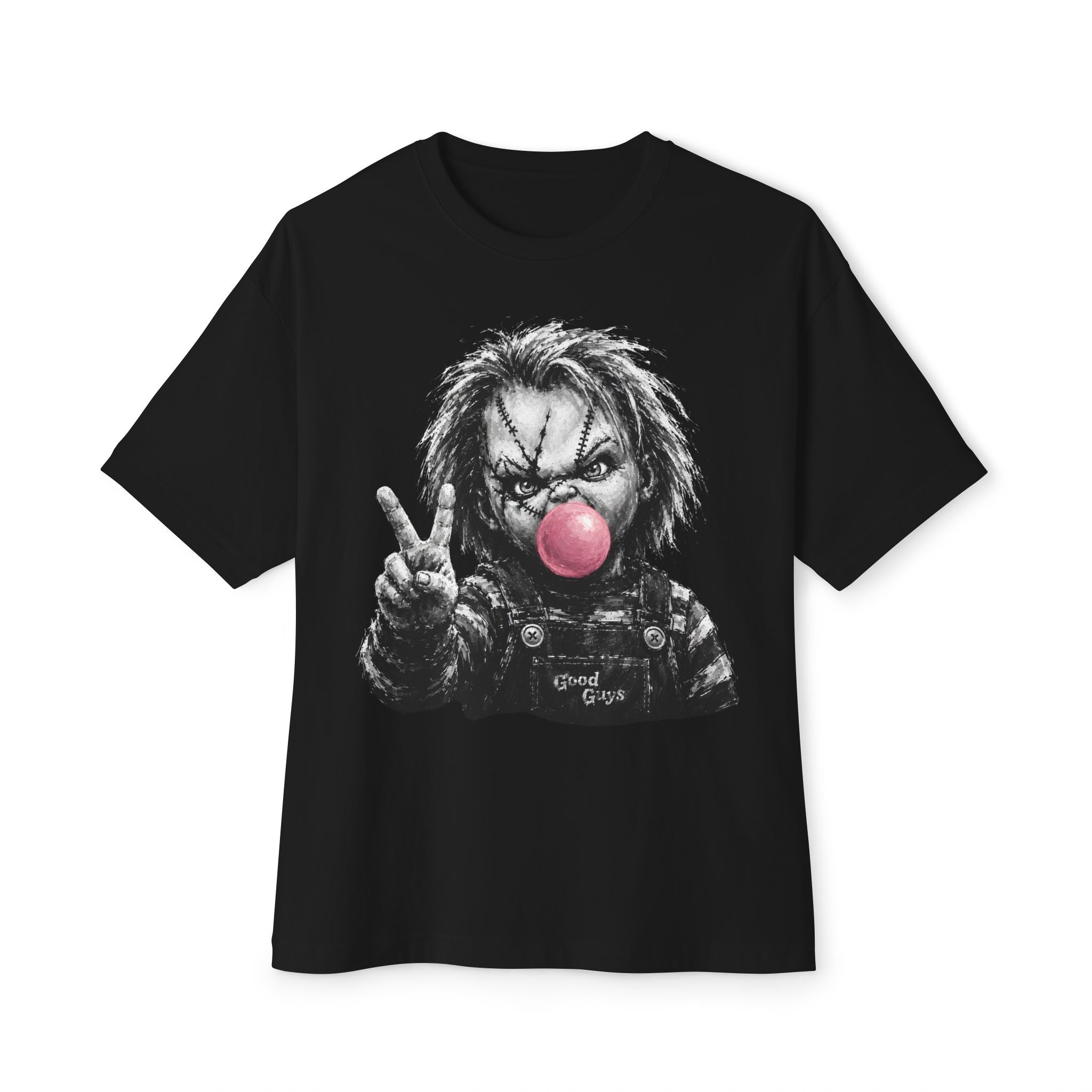 Creepy Clown Bubblegum T-Shirt — Peace Sign Horror Graphic Tee