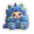 Blue Monster Kid Shaped Pillow — Cute Plush Decorative Cushion for Kids & Nursery