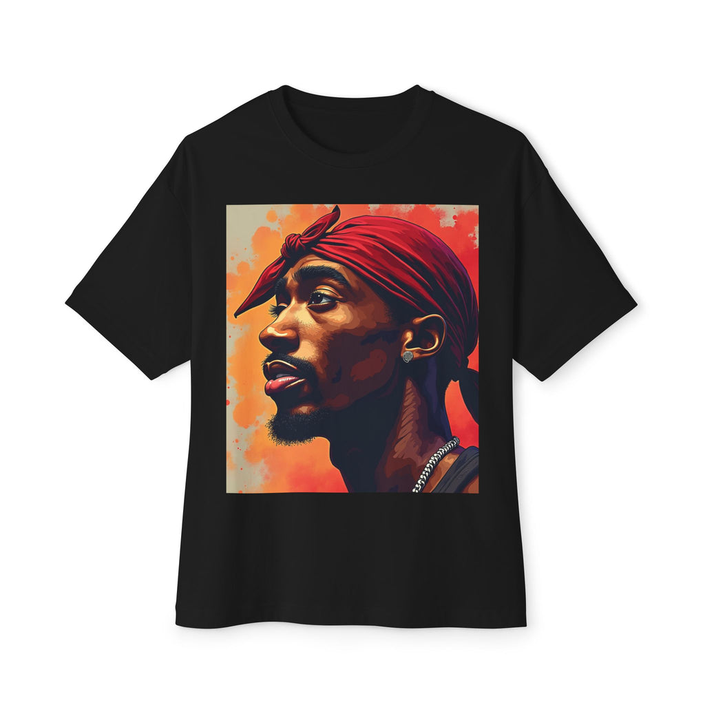 Portrait Graphic Tee — Vintage Red Bandana Art Print