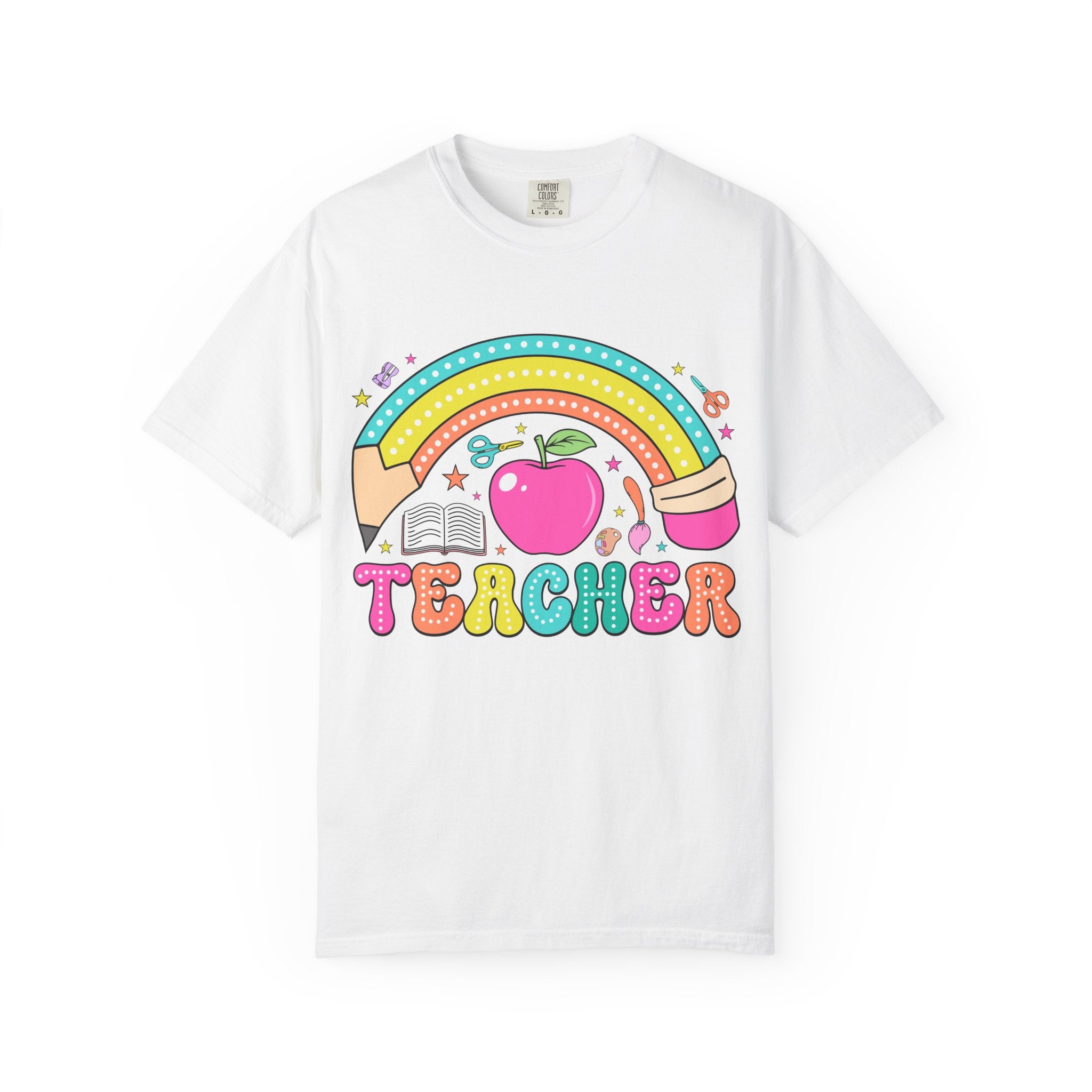 Teacher Rainbow Apple T-Shirt — Cute Back-to-School Gift for Educators