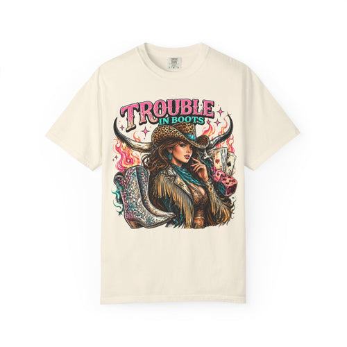 Trouble in Boots Cowboy Graphic T-Shirt