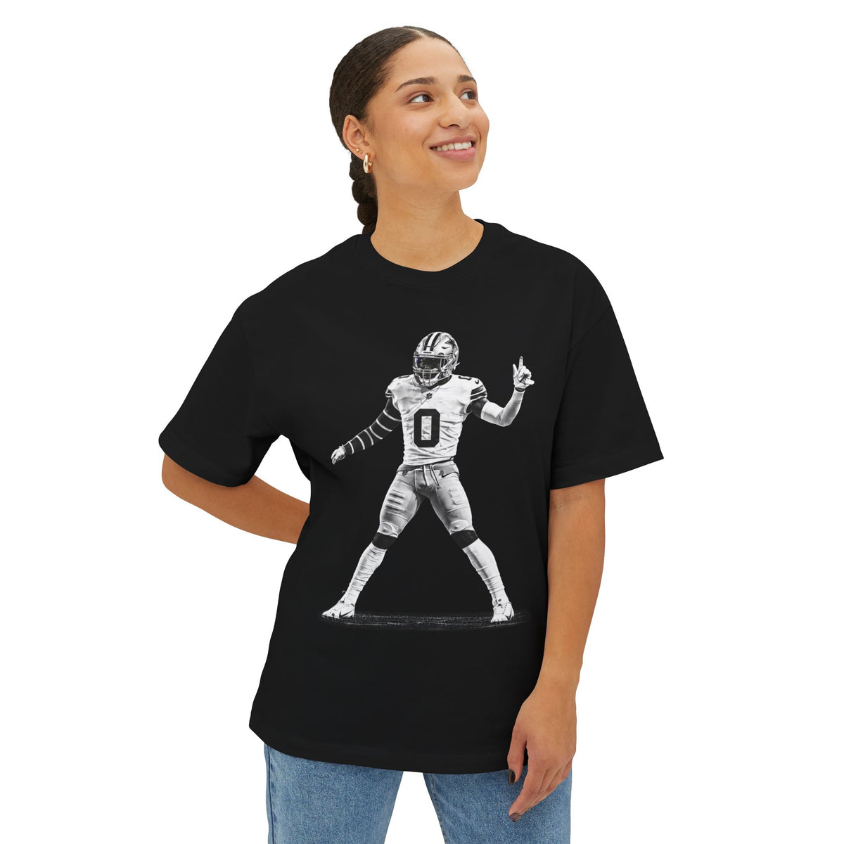 Football Player Silhouette Tee — Vintage Quarterback Pose