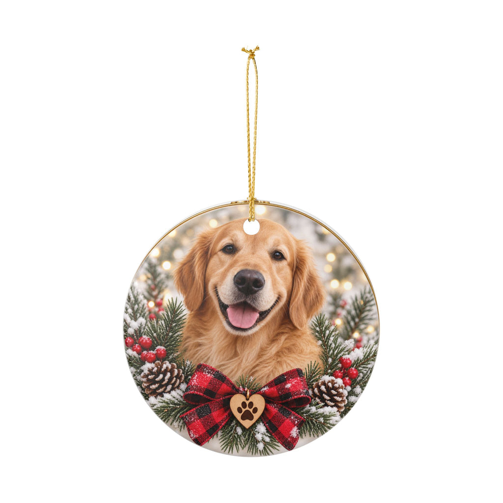Golden Retriever Christmas Ceramic Ornament
