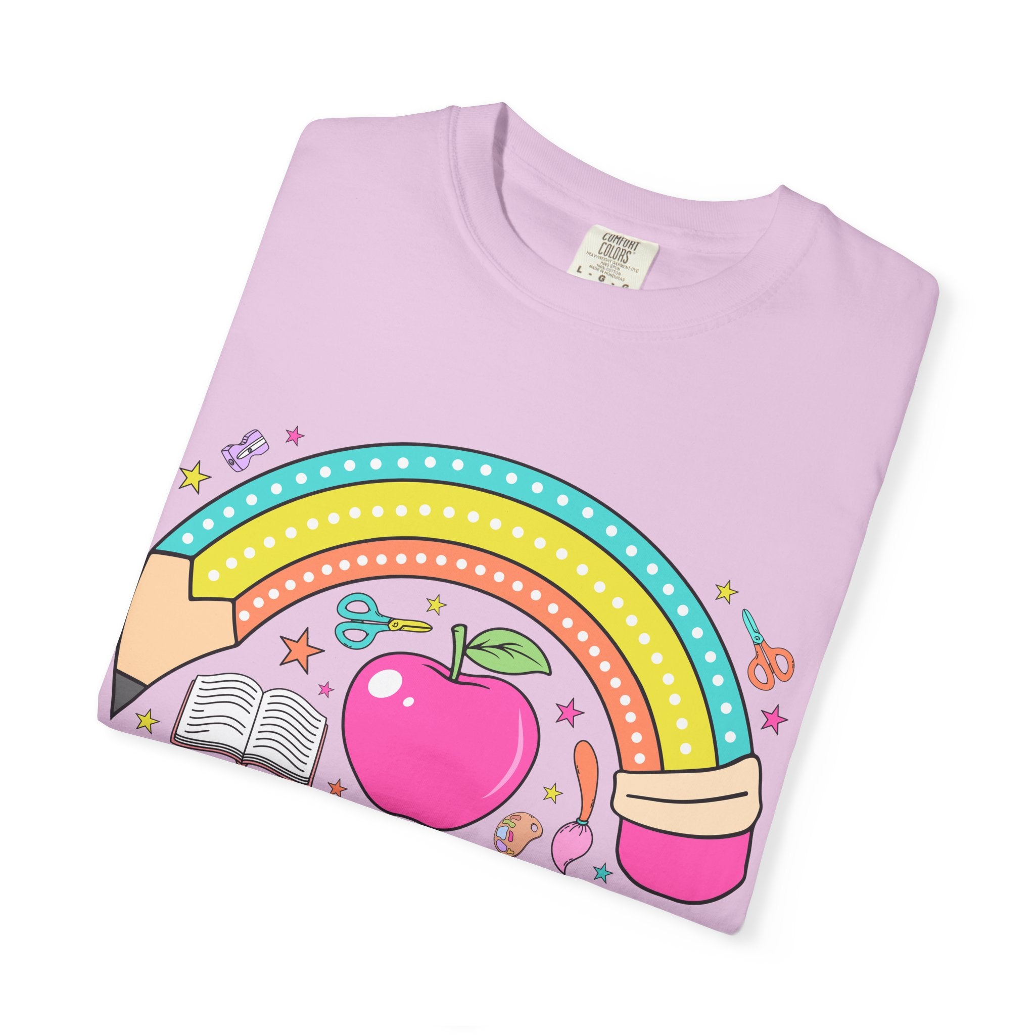 Teacher Rainbow Apple T-Shirt — Cute Back-to-School Gift for Educators