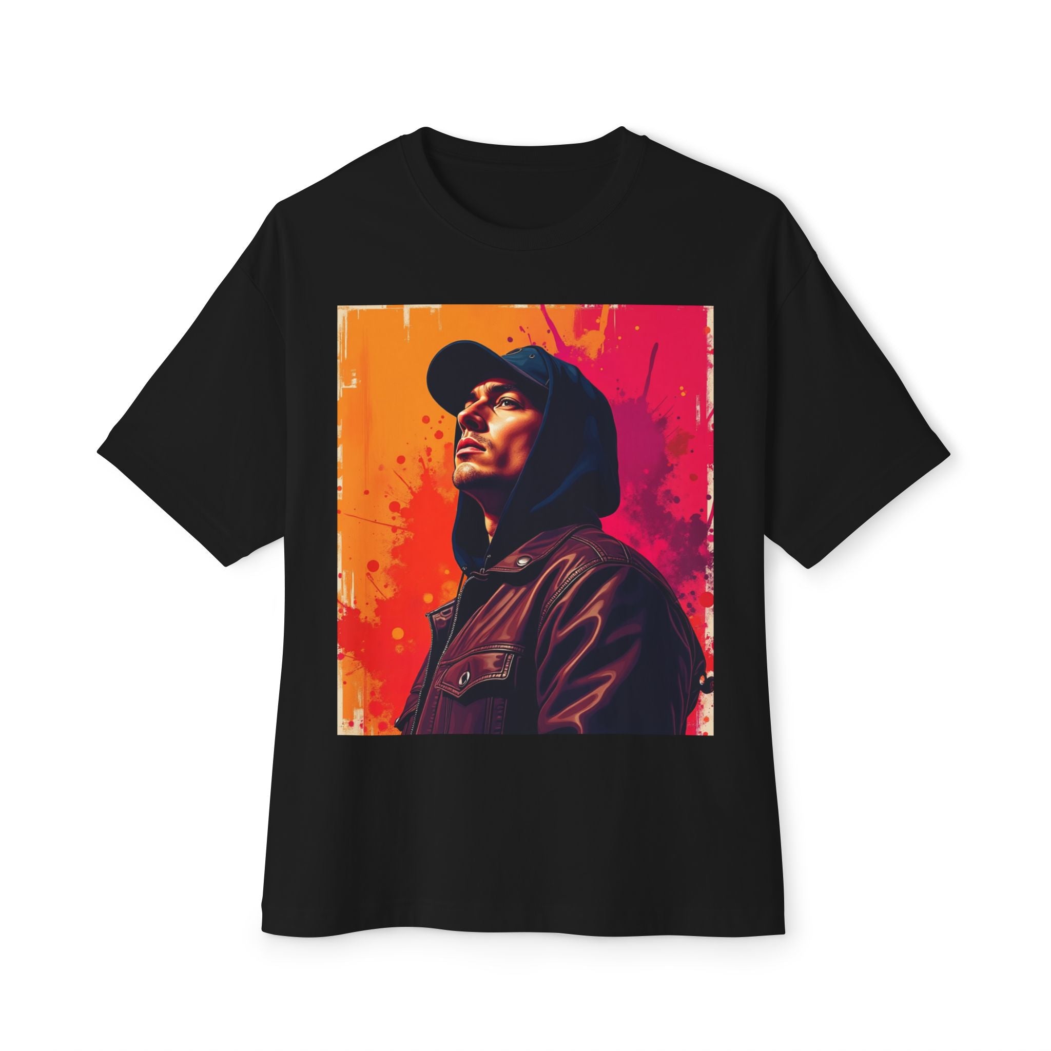 Street Portrait Tee — Vibrant Hooded Profile Graphic T-Shirt