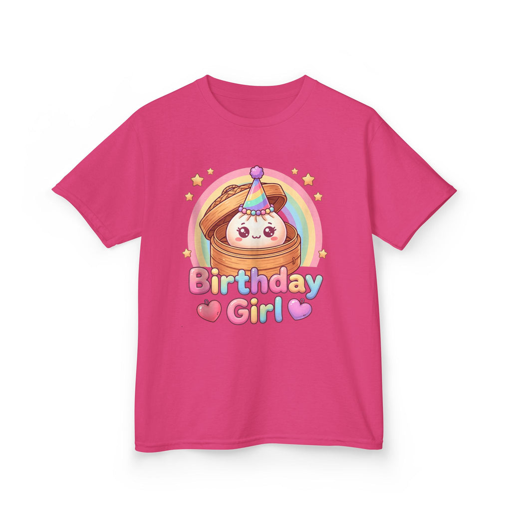 Birthday Girl Kids Tee — Cute Rainbow Pancake Party Shirt