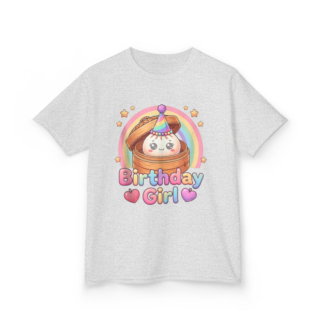 Birthday Girl Kids Tee — Cute Rainbow Pancake Party Shirt