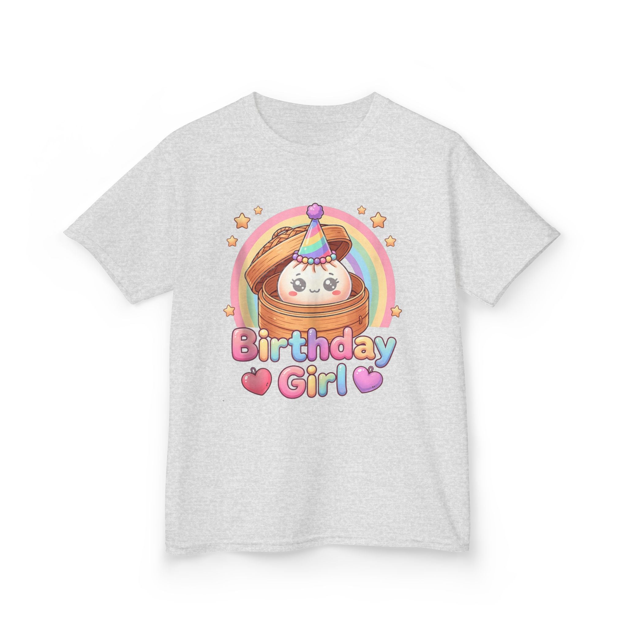 Birthday Girl Kids Tee — Cute Rainbow Pancake Party Shirt