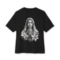 Praying Virgin Floral Tee — Religious Madonna Graphic T‑Shirt