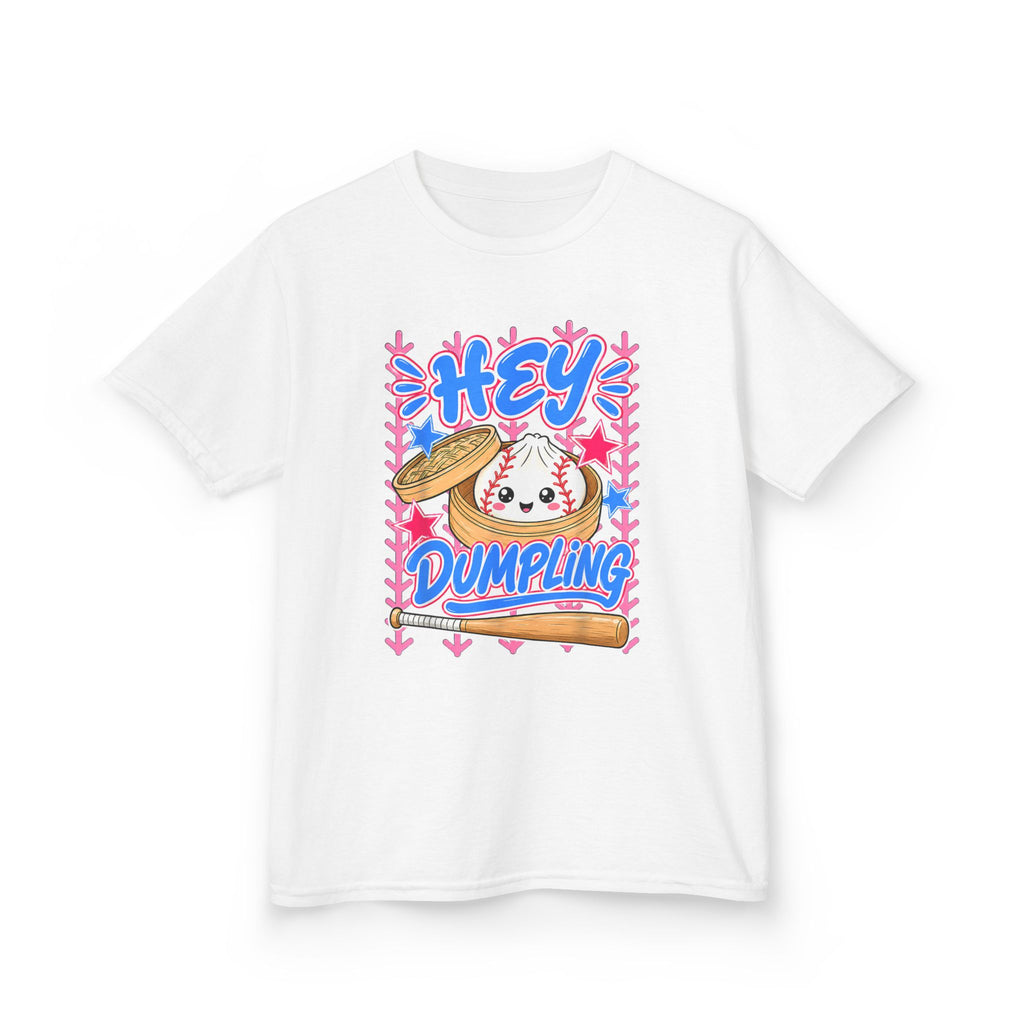 Hey Dumpling Kids T‑Shirt — Cute Kawaii Dumpling Graphic Tee for Toddlers & Kids