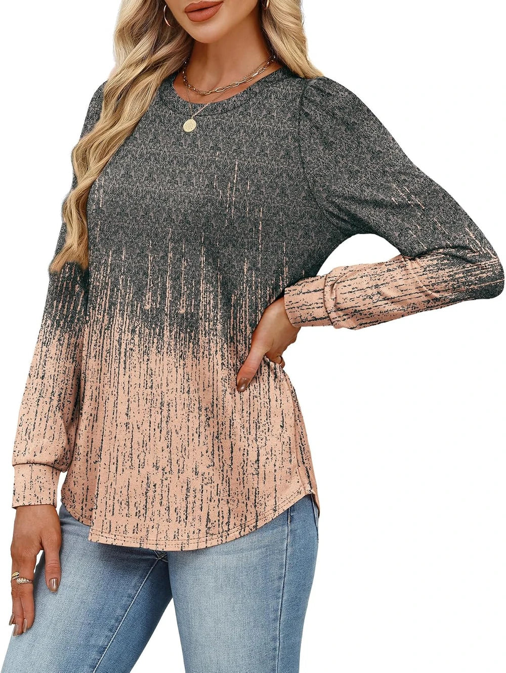 Alaroo Printed Long Sleeve Crewneck Tunic