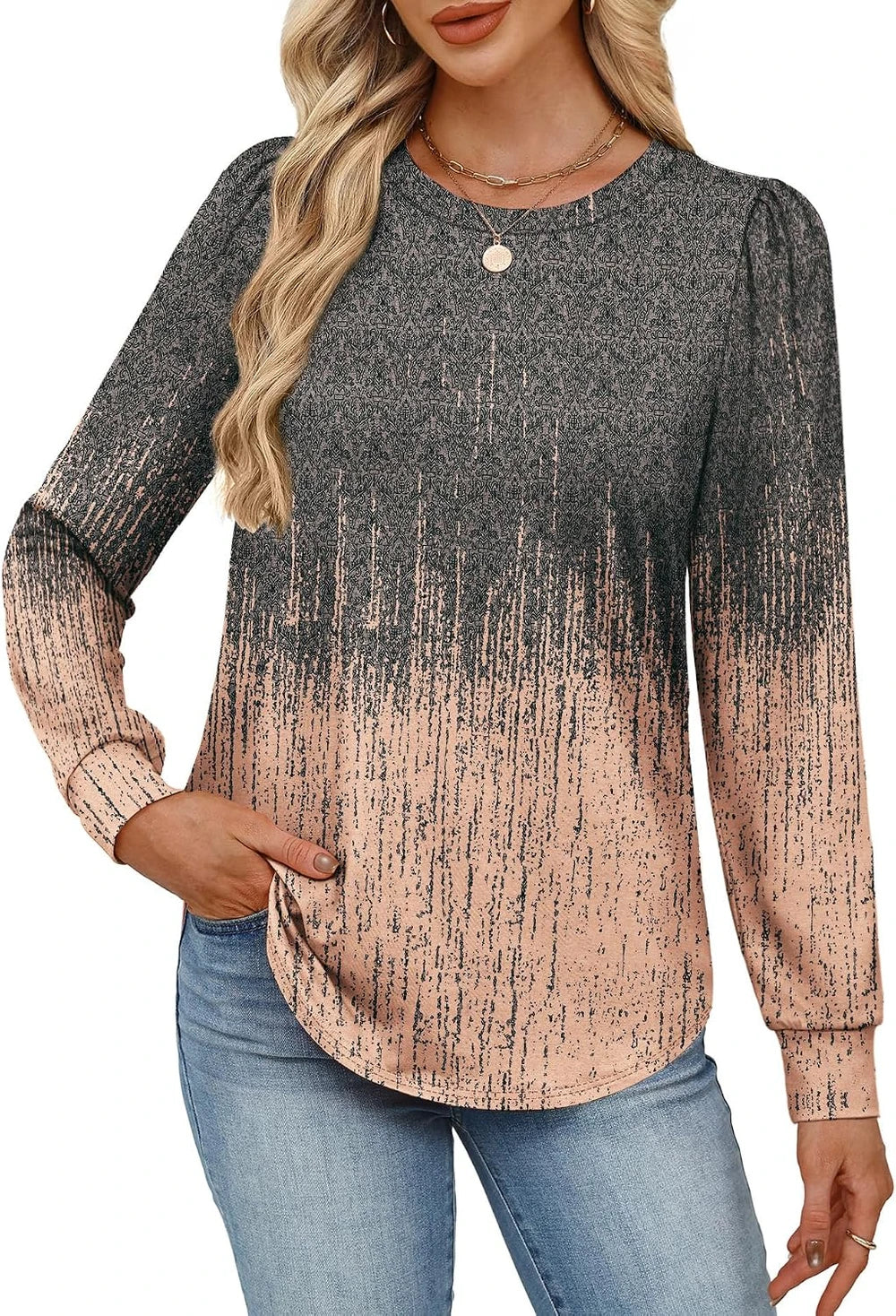 Alaroo Printed Long Sleeve Crewneck Tunic