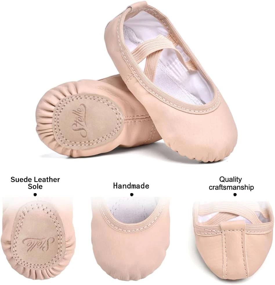 Girls Soft Leather Ballet Shoes