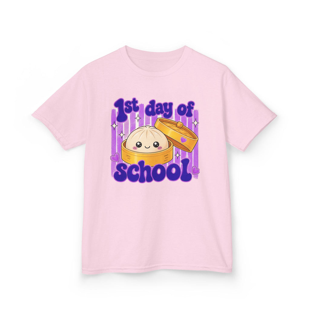 1st Day of School Kids T-Shirt – Cute Dumpling Backpack Design