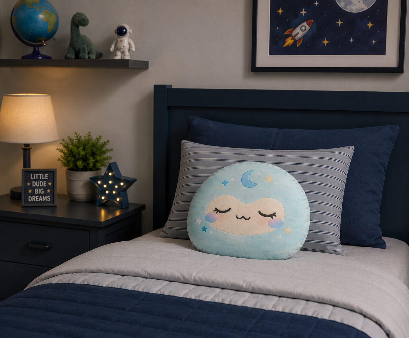 Cute Sleepy Sloth Shaped Pillow – Plush Moon & Stars Decorative Pillow