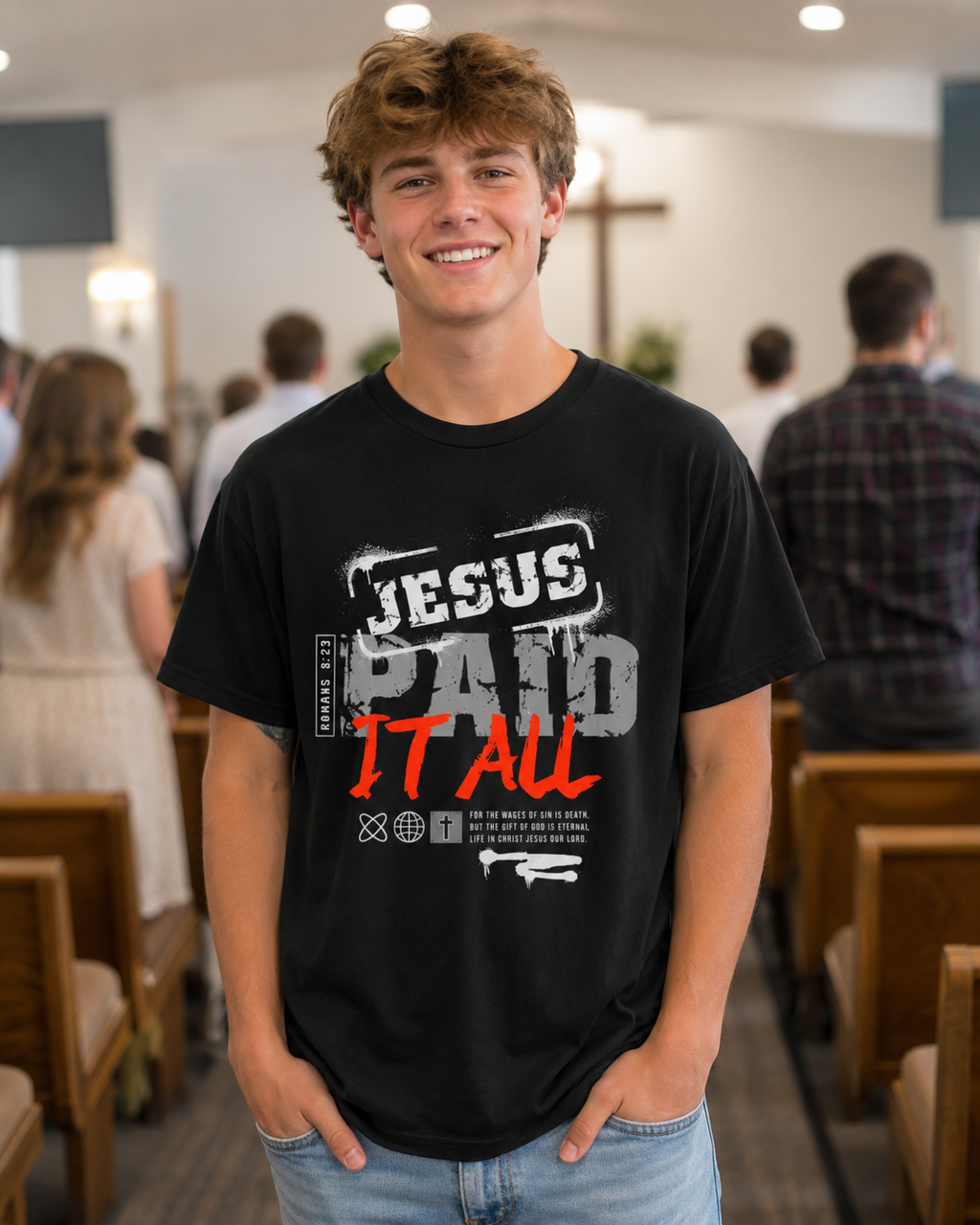 Jesus Paid It All T‑Shirt — Christian Faith Graphic Tee