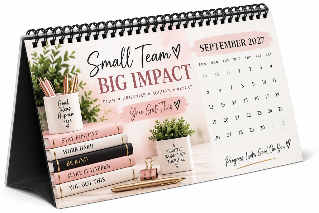 Custom 2027 Desktop Desk Calendar — Personalized Grid Layout