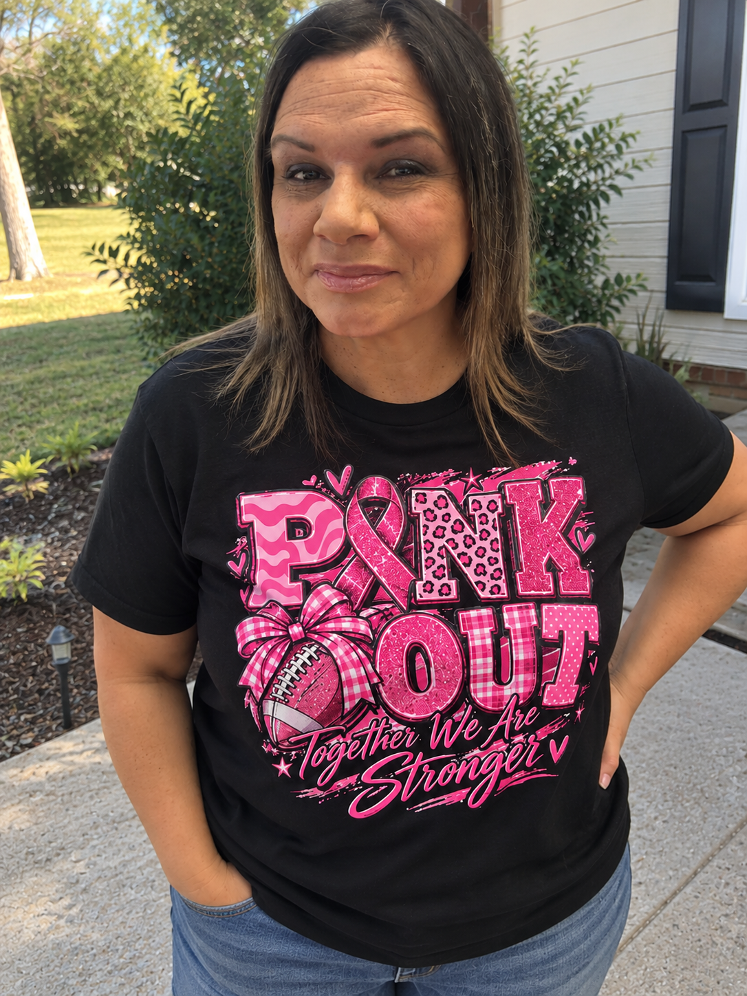 Pink Out T-Shirt — Together We’re Stronger Breast Cancer Awareness Tee