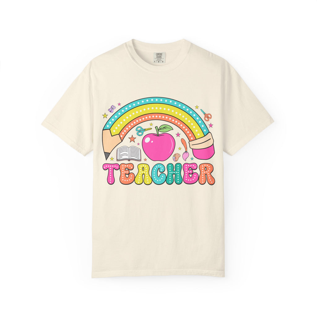 Teacher Rainbow Apple T-Shirt — Cute Back-to-School Gift for Educators