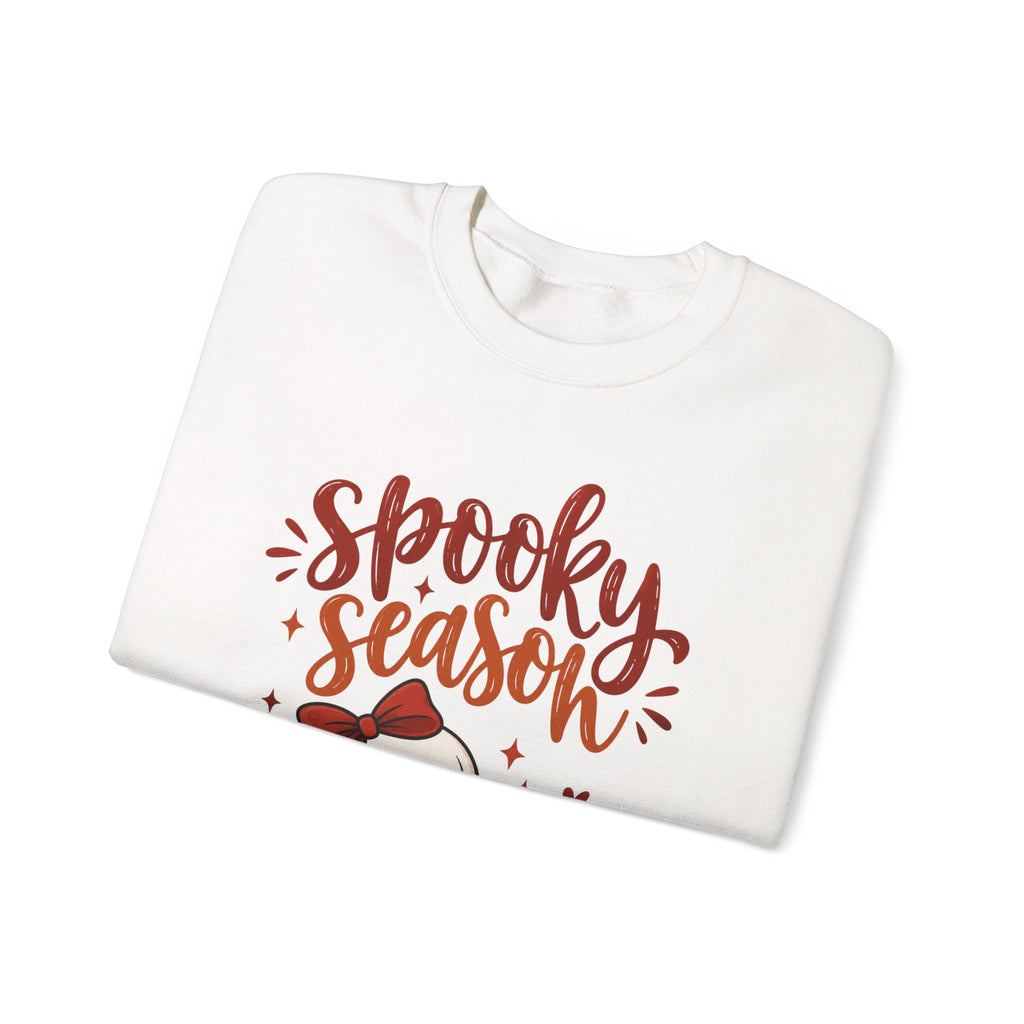 Spooky Season Sweatshirt – Cute Ghost & Pumpkin Halloween Crewneck