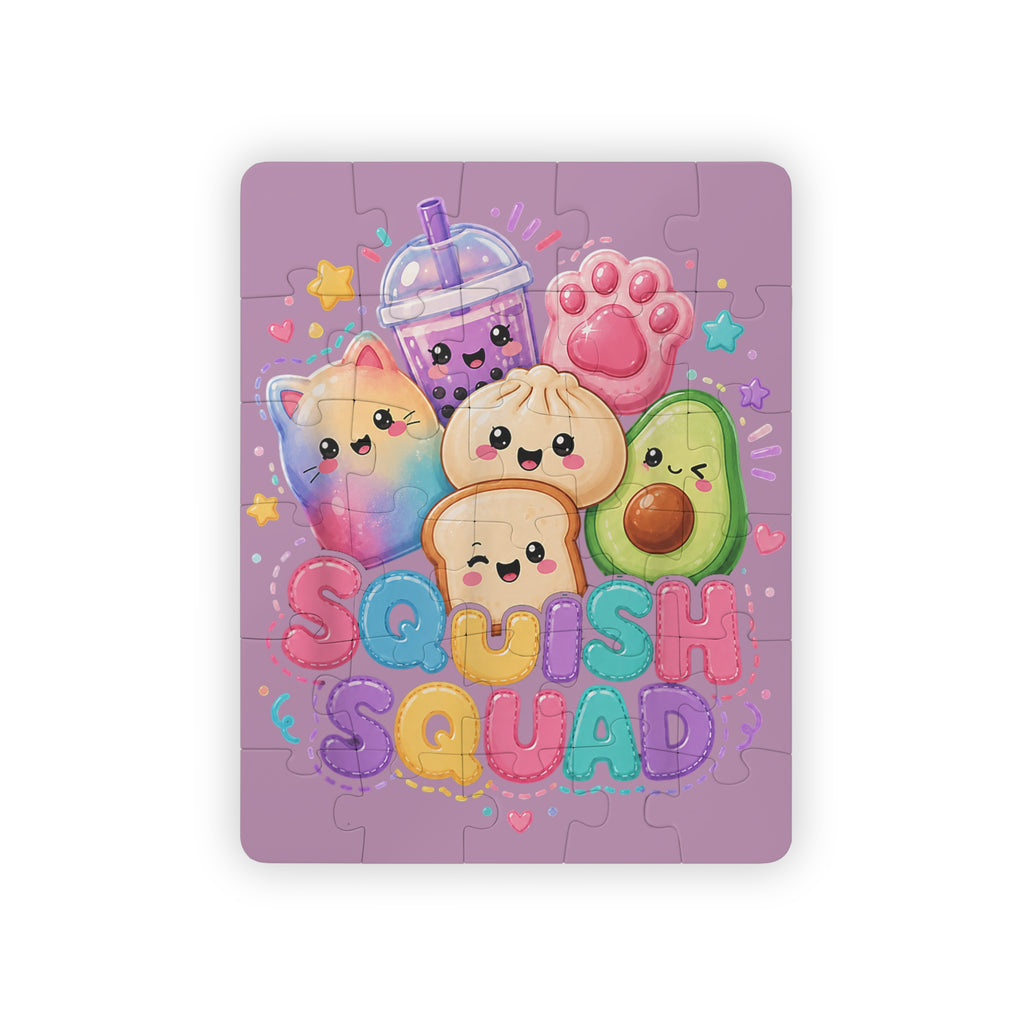 Kids Puzzle — 'Squish Squad' 30-Piece Cute Kawaii Animal & Snack Jigsaw