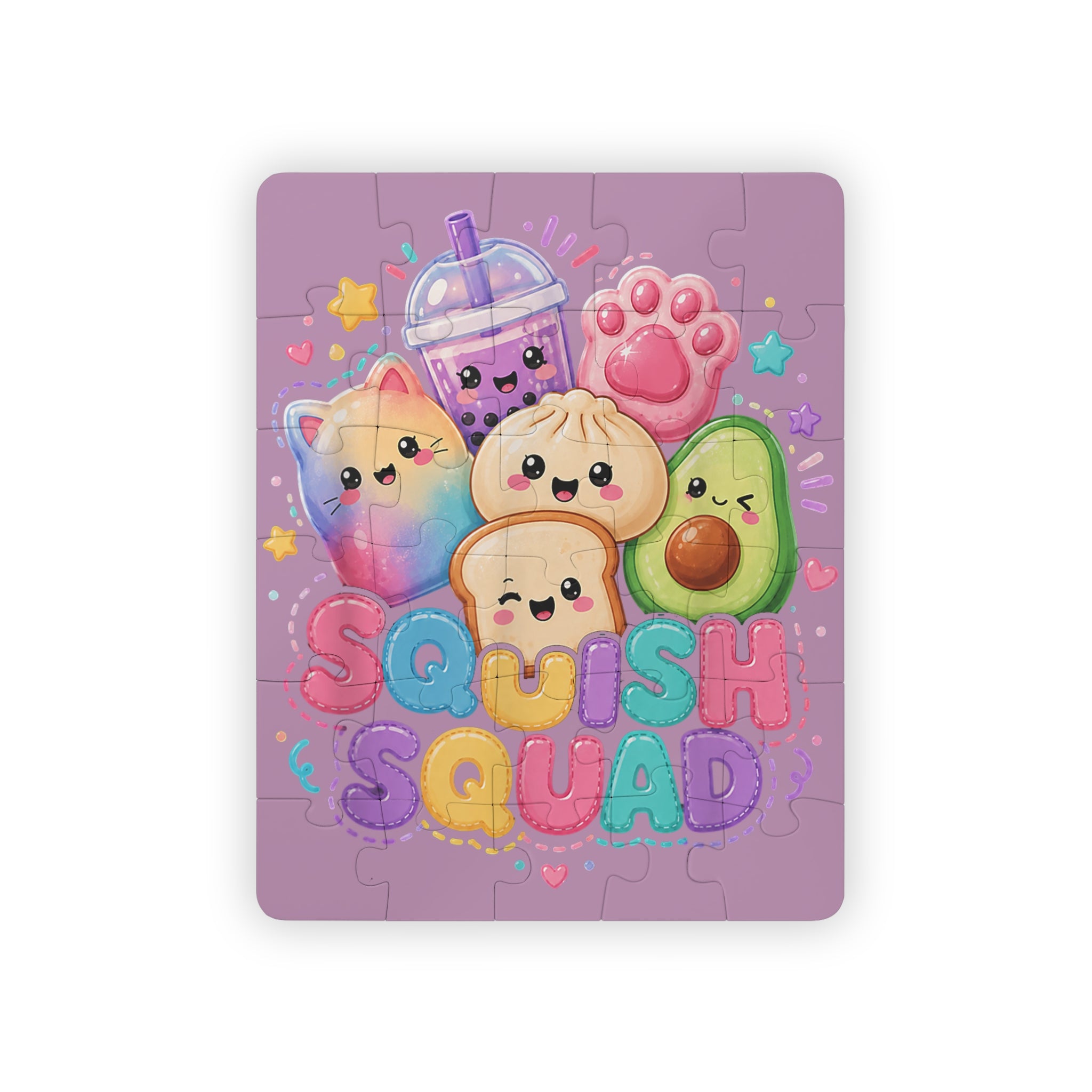 Kids Puzzle — 'Squish Squad' 30-Piece Cute Kawaii Animal & Snack Jigsaw