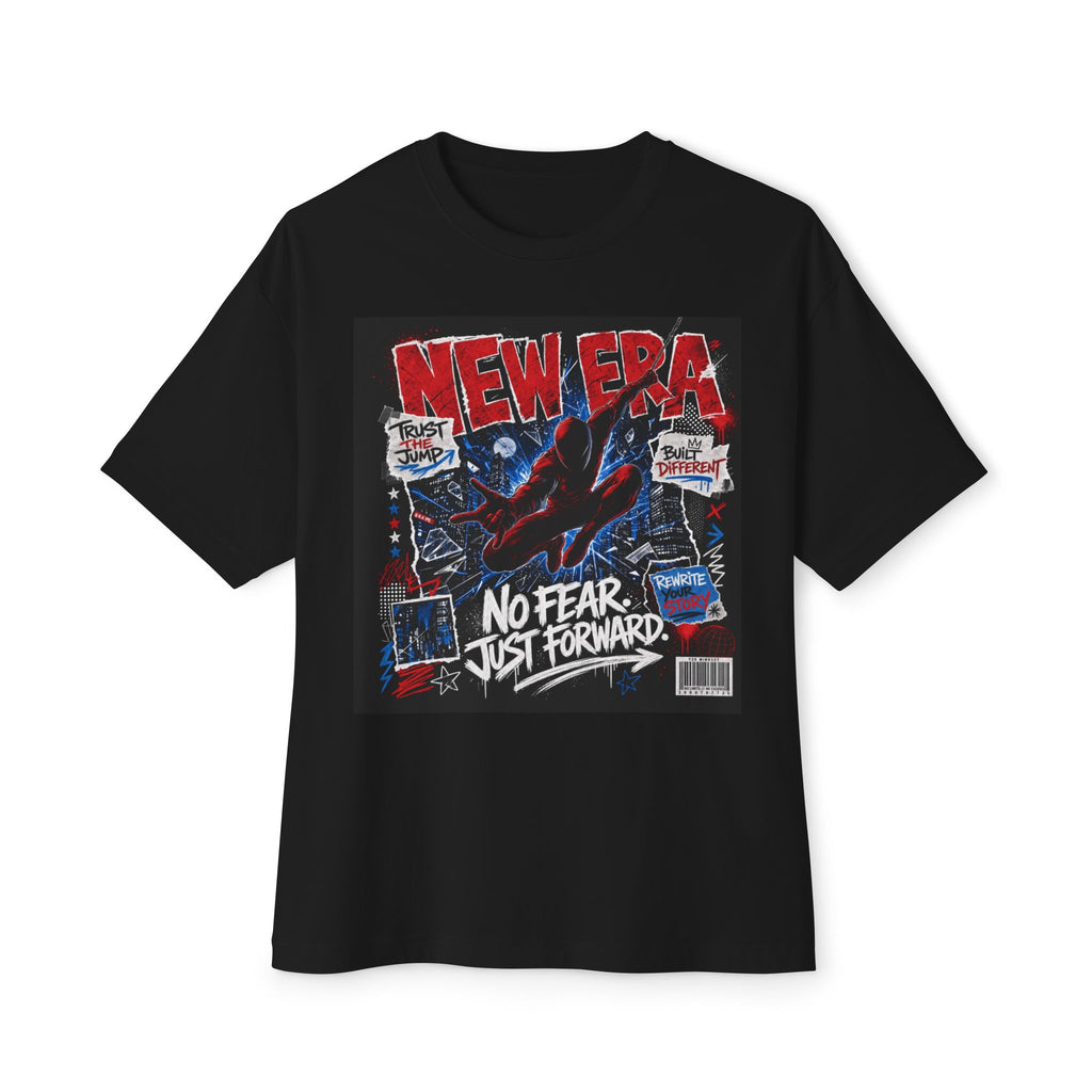 New Era Graphic Tee — “No Fear, Just Forward” Oversized Boxy T-Shirt