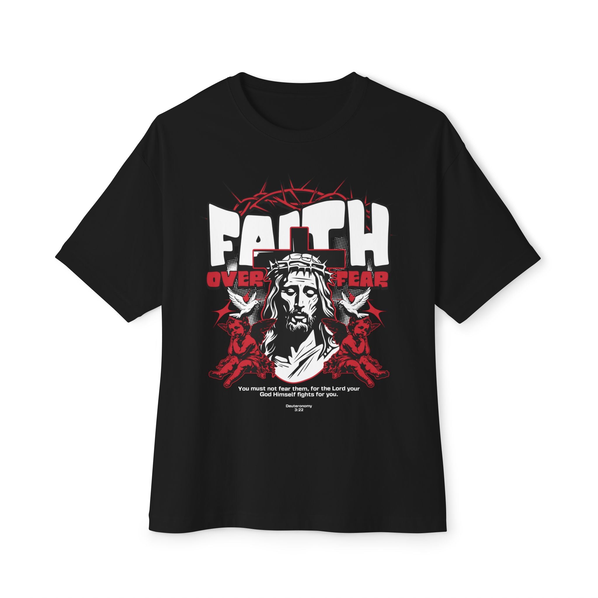 Faith Over Fear Tee — Christian Jesus Crown of Thorns Graphic Shirt