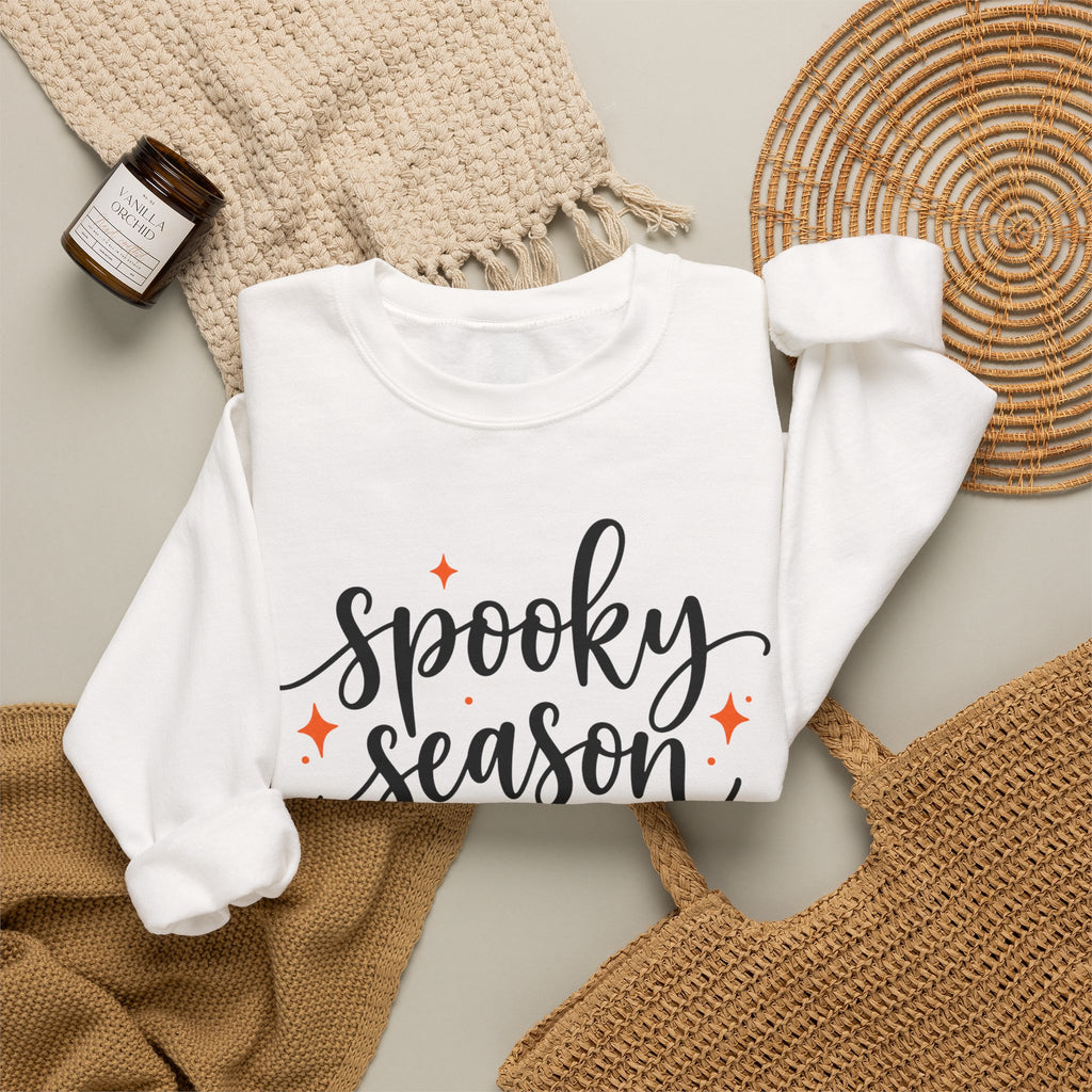 Spooky Season Crewneck Sweatshirt — Cute Ghost Halloween Pullover