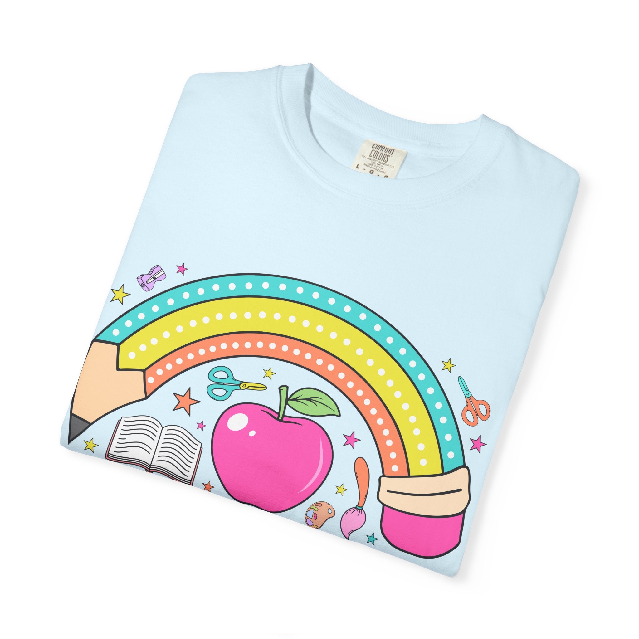 Teacher Rainbow Apple T-Shirt — Cute Back-to-School Gift for Educators
