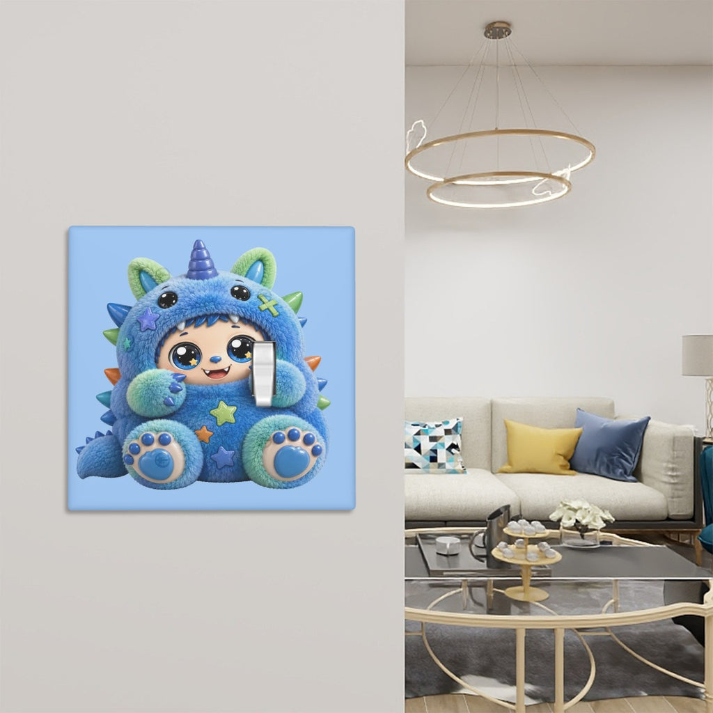 Blue Puff Light Switch Plate
