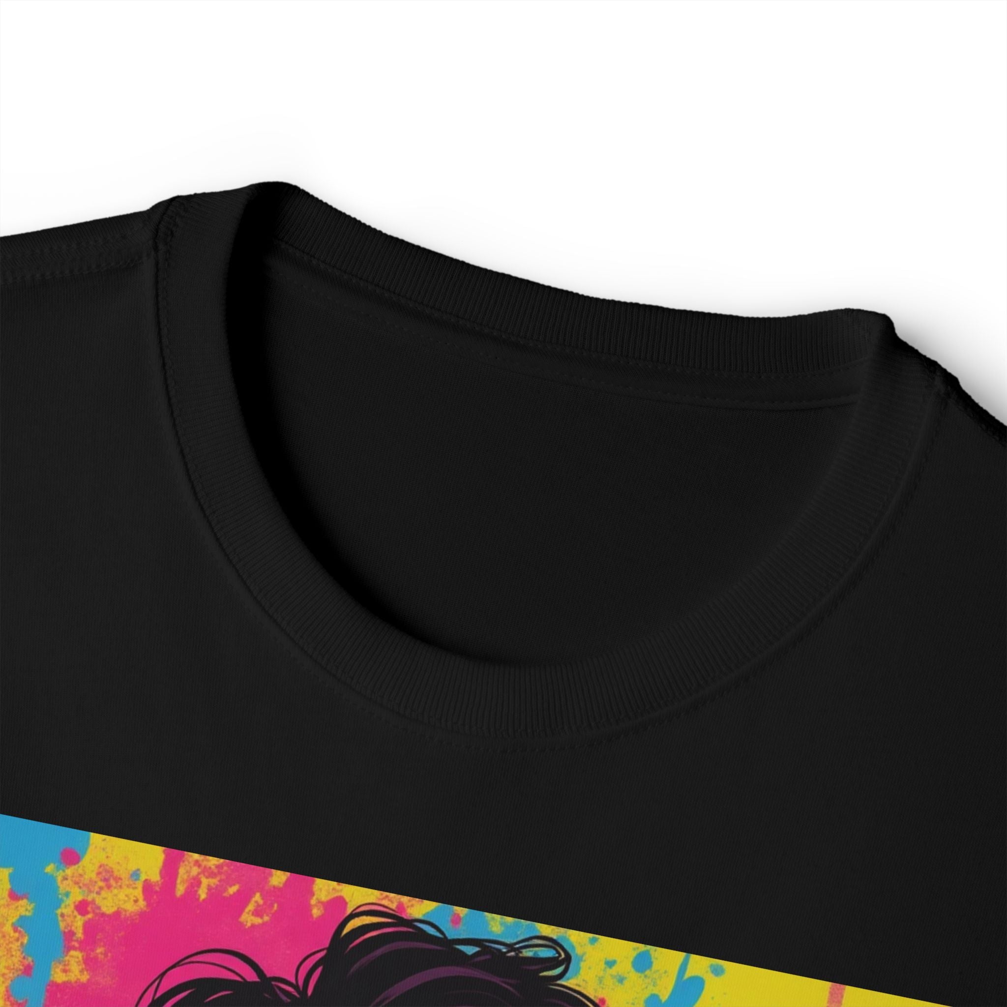 Pop Art Portrait Tee — Colorful Retro Female Portrait T-Shirt
