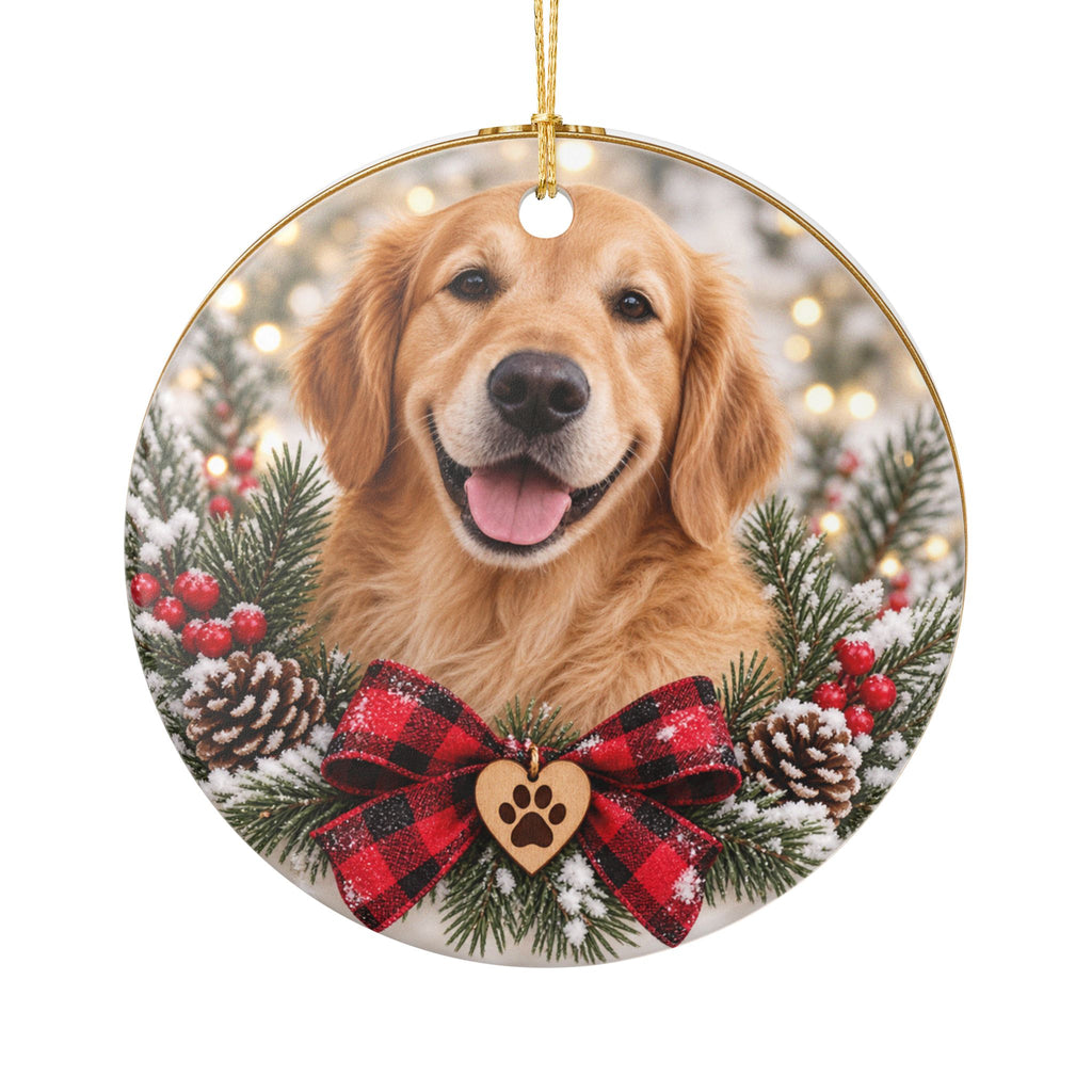 Golden Retriever Christmas Ceramic Ornament