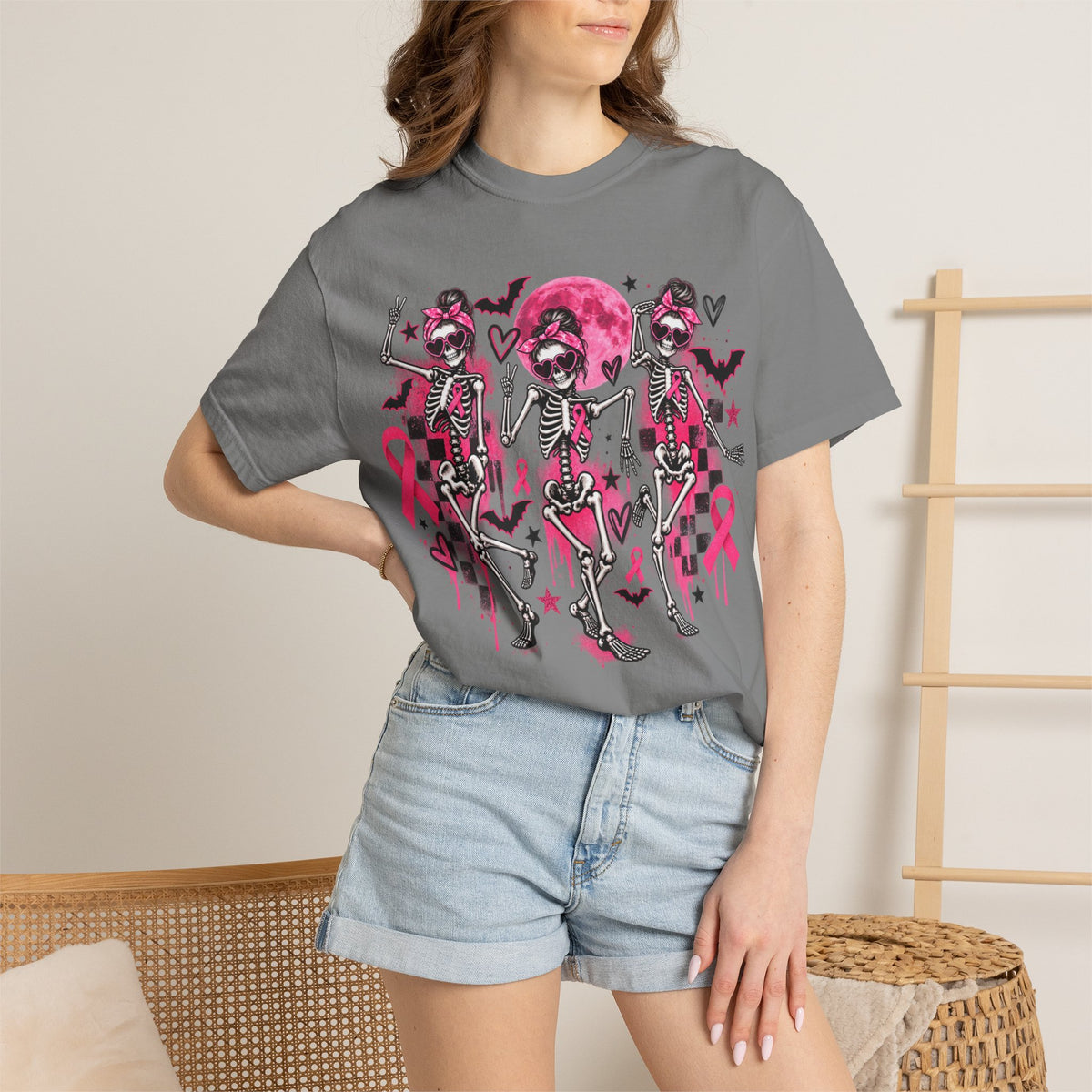 Breast Cancer Awareness Skeleton Dance T-Shirt