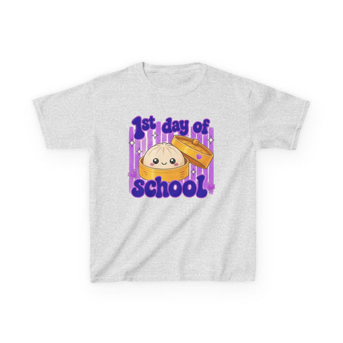 1st Day of School Kids T-Shirt – Cute Dumpling Backpack Design