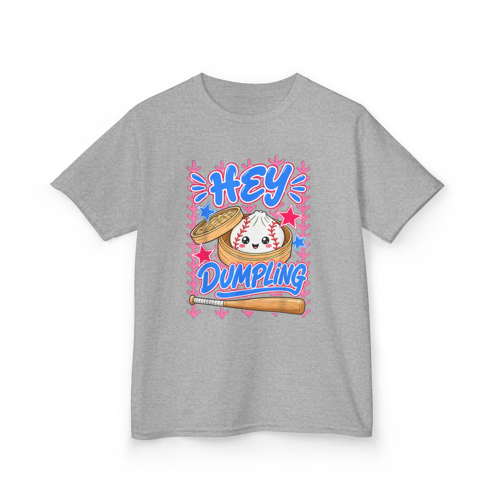 Hey Dumpling Kids T‑Shirt — Cute Kawaii Dumpling Graphic Tee for Toddlers & Kids