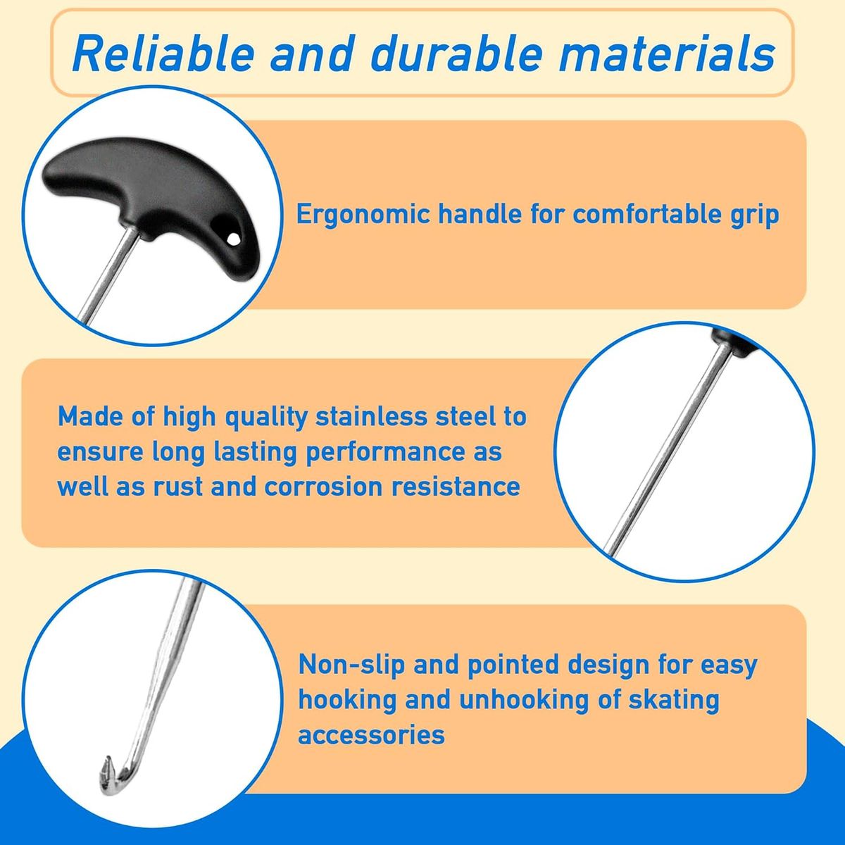 2-Pack Skate Lace Tighteners - Ice Hockey Skate Lace Tightener Tool - Stainless