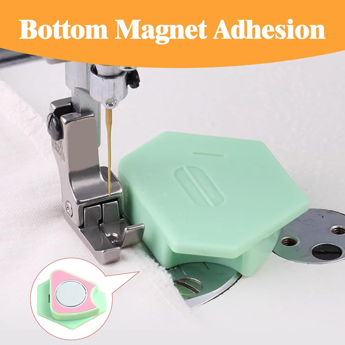 3 Pack Magnetic Seam Guide for Sewing Machine, Upgraded Multifunctional Polygona