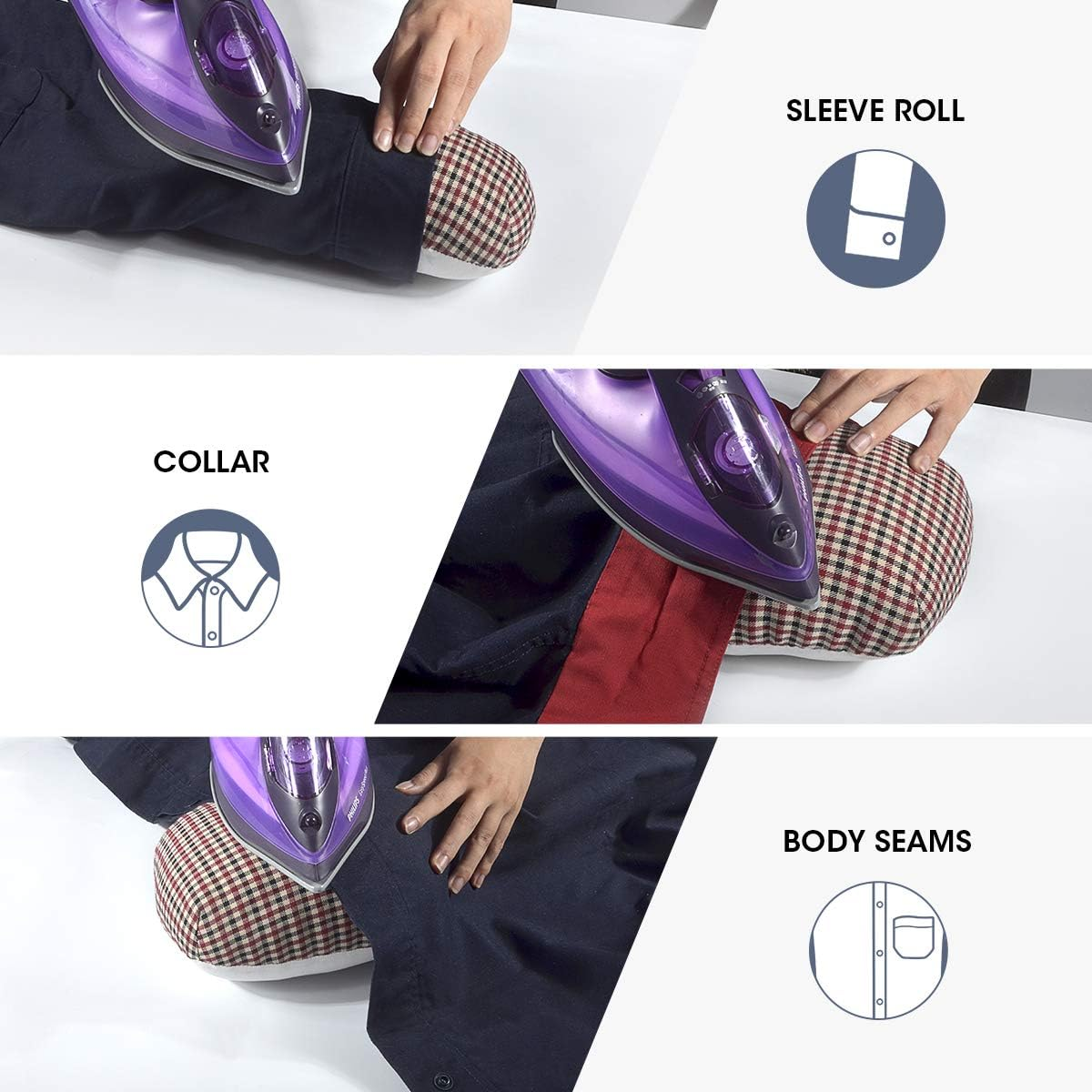 3 BUZZLETT Tailor’S Ham and Seam Roll Set – Premium Tailors Ham for Ironing – Pr